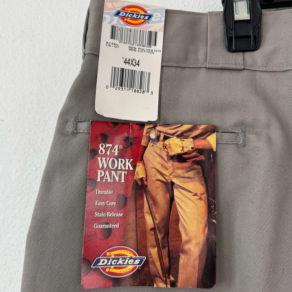 Dickies 874 Men's Work Gray Pants Durable Front Zipper Stain Release Size 44x 34 - Picture 6 of 13